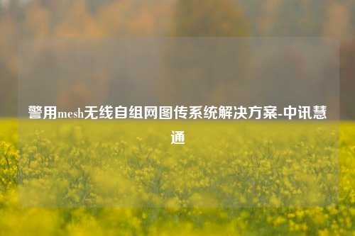 警用mesh無(wú)線自組網(wǎng)圖傳系統(tǒng)解決方案-中訊慧通